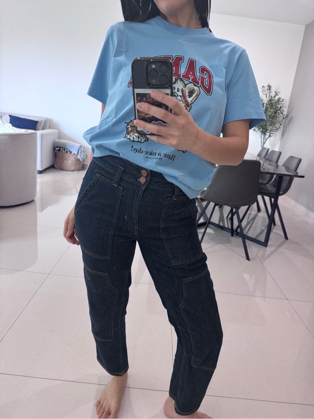 Pilcro Black Straight-Leg Patch Jeans